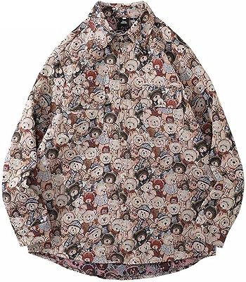 Yoiqi Men's shirt, Hip Hop Streetwear Harajuku Retro Funny Shirt Print Print Men Shirt Cotton Long Damped Shirt Long Sleeve Shirt (Size: XXL (Asian Size)).. Experience the ease of one-stop shopping with DIAYTAR NIGERIA's diverse catalog and nationwide delivery.