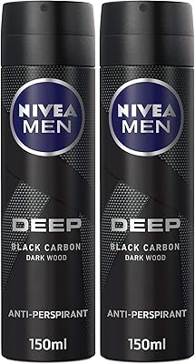 Nivea Men Spray Deep Anti -Transpiring with antibacterial formula with black charcoal, dark wood perfume - 2 x 150 ml.. Order now, relax later — DIAYTAR Nigeria ships in 5 to 8 days.