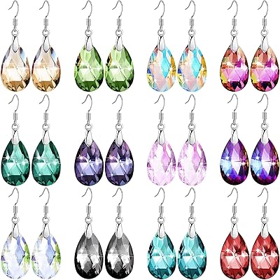 12 pairs of crystal pending earrings, set of bohemian jewelry for girls and women, 12, aluminum, amber.. Discover why DIAYTAR NIGERIA is the smart shopper's choice for affordable products delivered nationwide.