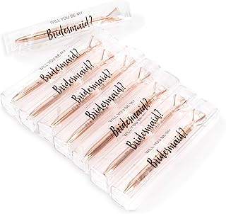 Heather & Willow - Set of 8 diamond pens for bridesmaid | Demoiselle Gift Box, Young Girl Life Burning Gifts | Wedding party gifts for brides and children - Rose gold.. DIAYTAR Nigeria — the online store where variety meets value.
