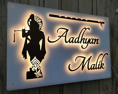 Personalized acrylic nominative plaque for household door with pink gold relief letters and mirror sequins (size 16 x 8 inch, white color) by Aarushi creations (12 x 8 inch) (size 12 x 8 inch) (12 x 8 inch))))))).. DIAYTAR NIGERIA: Making quality products accessible to all Nigerians at affordable prices.