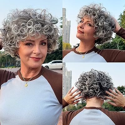 Haircube Locked gray wigs for the set of old lady's cosplay - grandmother wig, Madea Granny Glasses Costumes of short wavy shields Bob Synthetic Synthetic Heat Words for Cosplay Halloween Christmas Cosplay.. Shop with confidence at DIAYTAR NIGERIA, offering extensive product variety with nationwide delivery.