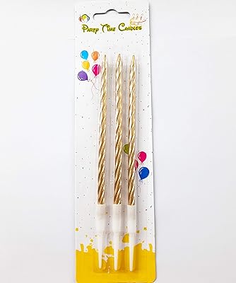 Party Time - 3 rooms. Birthday candles in golden spiral with matching colors and support.. DIAYTAR NIGERIA brings the marketplace to every Nigerian home with affordable prices and quick delivery.