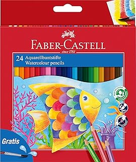 Watercolor pencils with fish pattern, set of 24 faber-skastle colors, several colors in a cardboard box F114425.. Transform your shopping experience with DIAYTAR NIGERIA's vast product selection delivered at unbeatable prices.