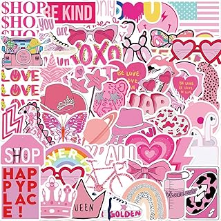Set of preppy pink style stickers from 50 waterproof pieces for scrapbooking, diary, laptop, phone shell, water bottle, interior decoration (Preppy pink style).. Shop smart with DIAYTAR NIGERIA, offering a vast product range delivered to your doorstep within a week.