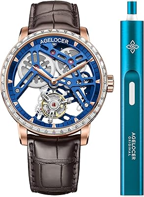 Tourbillon watch for double -sided men's double -sided menu, luxury mechanical watch in leather for men, Bosch Black Forest.. Discover the joy of choice with DIAYTAR NIGERIA's extensive selection and budget-friendly shipping.