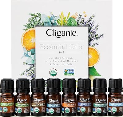 Gift set of essential oils of organic aromatherapy Seleganic (top 8), 100 % pure - peppermint, lavender, eucalyptus, tea tree, lemongrass, rosemary, incense, orange.. Get more, save more — only on DIAYTAR Nigeria.