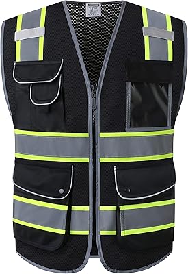 Nine pockets with fluorescent reflective zipper JK SAFETY level two.. DIAYTAR NIGERIA: Where every purchase is affordable and delivery is always within a week.