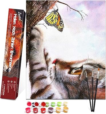 Bougimal paint by chat numbers, hand painted oil painting DIY, 3 brushes and oil painting on pre-printed canvas, Festival Gift Decoration of the House-40x50 cm (without frame).. Nigeria's most loved e-commerce platform delivers affordable shopping solutions to your doorstep.