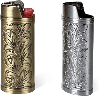 Lot of 2 reusable covers in the form of arabesque engraved in ancient metal for regular bic j6 lighters (style 2 - bronze and silver, 2).. Nigeria's favorite online shopping platform, DIAYTAR offers unbeatable prices and delivery within a week.