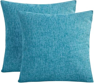 Square decorative pillowcases united in linen breeze 20 "x 20", cushion covers for sofa, bed and car, pack of 2 (turquoise).. Discover the convenience of DIAYTAR NIGERIA's vast product range delivered affordably in 5-8 days.