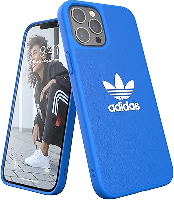 Adidas mobile phone shell designed for iPhone 12 pro max 6.7, shells tested against falls, raised anti-shock edges, original protective shell, BlueBird/White.. DIAYTAR NIGERIA: Your affordable gateway to thousands of products shipped nationwide within the week.