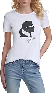 T-shirt dotted with Karl Lagerfeld Paris pearls.. DIAYTAR NIGERIA: Your partner in affordable e-commerce with dependable delivery across Nigeria.
