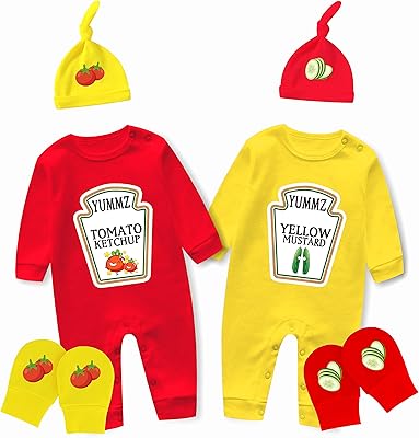 Baby bodysuits for baby, gift for boys and girls, Ketchup mustard clothes, nice Body Baby Fun Triple Triple Ensemble, Red, 0-3 months.. DIAYTAR NIGERIA combines the largest product selection with affordable prices and reliable delivery.