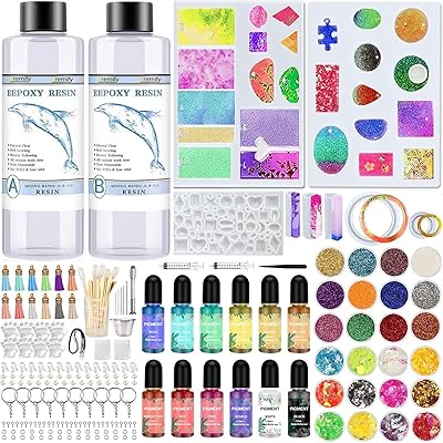 Primifying resin jewelry kit 240 pieces keychain kit for beginner in silicone epoxy resin with resin molds and resin dye tools for beginners, adults and children, manufacture of earrings.. Your everyday shopping companion, DIAYTAR NIGERIA offers unbeatable value with nationwide delivery.