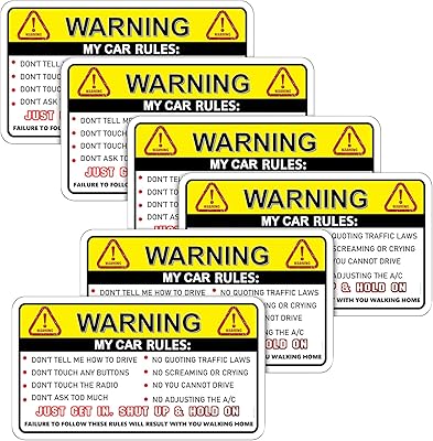 6 pieces of Funny Car Warning Stickers Funny car sticker adhesives for car window bumper compatible with Jeep stickers.. Your e-commerce hub for everything — DIAYTAR Nigeria has you covered.