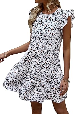 Georgletter dresses for women with ruffle pattern, butterfly print, long sleeves and ruffle hem.. Shop smart with DIAYTAR NIGERIA, offering a vast product range delivered to your doorstep within a week.