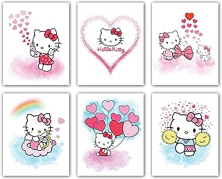 Liya Design Prints, Impressions Watercolors Hello Kitty - Lot of 6 without frame (8.. DIAYTAR NIGERIA revolutionizes online shopping with competitive prices and reliable 5-8 day delivery.