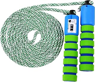 Sautical jumping rope, adjustable jump rope for children with comfortable non -slip counter, gifts for boys and girls for outdoor beginners (green cotton and blue rope).. DIAYTAR NIGERIA transforms dreams into deliveries with our affordable prices and 5-8 day shipping.
