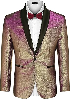 Coofandy Luxury Smoking Jacket for Men, Mode with unique button, for wedding dinner, promo ball, silver gold.. The future of Nigerian shopping is here — DIAYTAR Nigeria.