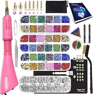 HOT Fix Applicator, HOT Fix Kit of Self-Fixing Rhinestones, 5679PCS, AB, Transparent, 34/30/20/16/10S, 12 colors, large rhinestones, precious stones researcher, brushes set with rhinestones.. Experience DIAYTAR NIGERIA, where extensive product variety meets pocket-friendly prices and reliable delivery.