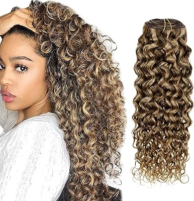 Curly hair extensions with Hito clips in brown and blond, extensions with real human hair clips, 7 pieces 100 g, curly hair extensions 16 ".. Buy better with DIAYTAR Nigeria — the ultimate e-commerce platform in Nigeria.