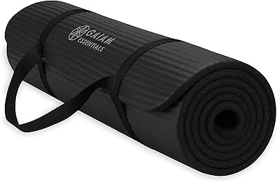 Thick yoga mat gaiam essentials, fitness exercise carpet with strap easy to pull to keep the yoga carpet (size: 72 "l x 24" l x 2/5 "thick).. Shop smarter, not harder with DIAYTAR NIGERIA - thousands of products at your fingertips with affordable delivery.