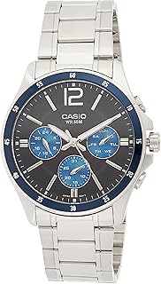 Casio watch for men, analog quartz watch with stainless steel bracelet, MTP-1374D-2A, silver/black color, casual style, black silver.. Experience shopping freedom with DIAYTAR NIGERIA's comprehensive marketplace delivered within 8 days.