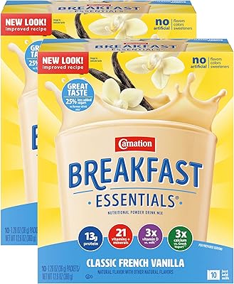 Carnation Breakfast Essentials Instant Breakfast Classic French Vanilla 10CT, pack of 2.. Navigate through thousands of products at pocket-friendly prices with DIAYTAR NIGERIA's easy-to-use platform.