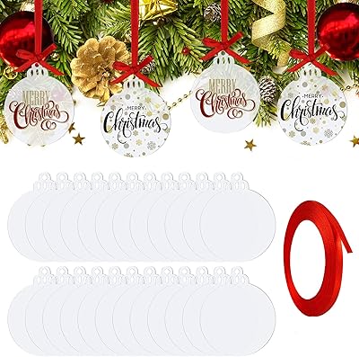 25 pieces of 3 "round Christmas ornaments in transparent acrylic with red ribbon, virgin round ornaments in acrylic for Christmas tree and party decoration.. Experience the future of shopping with DIAYTAR NIGERIA's extensive selection delivered in just 5-8 days.