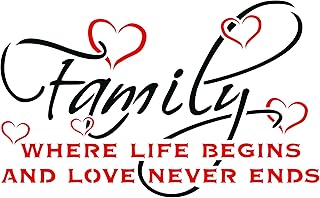 Family stencil 265 x 165 cm (s) Reusable wall stencil model with words.. DIAYTAR NIGERIA: Making quality products accessible to all Nigerians at affordable prices.