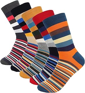 Long socks relaxed in cotton with colored stripes for men (pack of 5).. One platform, all your needs — DIAYTAR Nigeria delivers quickly.