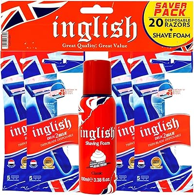 Fathering pack in shaving foam in English, 20 disposable double blades, 100 ml of shaving foam with glycerin, vitamin E and Aloe Vera.. Fast delivery is our promise — DIAYTAR Nigeria keeps it real.