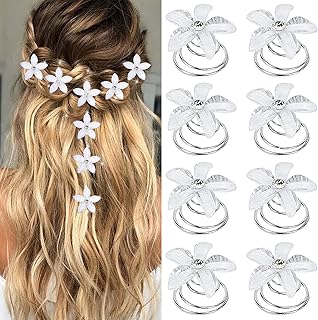 Hair clamps in the shape of a flower in silver rhinestones neska pins.. DIAYTAR NIGERIA: Putting quality products within reach of every Nigerian through our affordable marketplace.