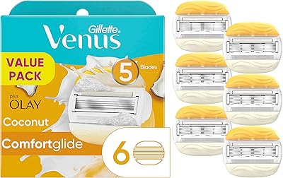 Razors for women gillette venus comfortglide plus Olay coconut - 6 refills (the packaging can vary).. DIAYTAR NIGERIA: Transforming how Nigerians shop with our vast selection and nationwide delivery.