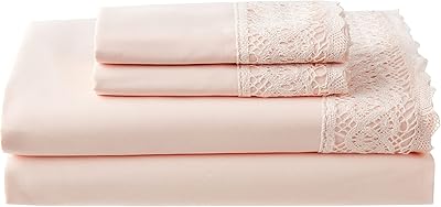 Amrapur Overseas | 100 % microfiber lace bedroom set (blush, queen).. Discover endless possibilities with DIAYTAR NIGERIA's extensive product range and affordable shipping.