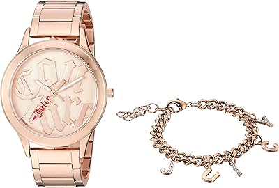Black watch in pink gold for women with pendant bracelet inlaid with original crystal, jc/1146rgst, gold.. Your ideal shopping partner, DIAYTAR NIGERIA offers extensive variety with reliable nationwide shipping.