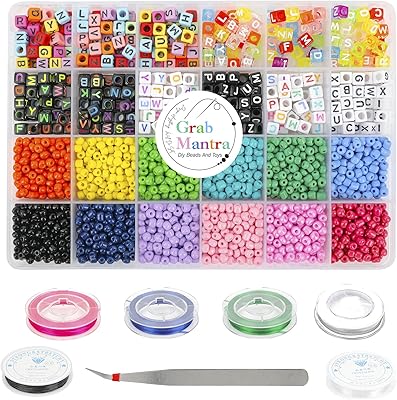 4000 pieces will grab 4 mm glass pearls, alphabet letters cubes with colored string for the manufacture of jewelry, necklaces, earrings, bracelets (glass pearls/letters of the colored alphabet).. DIAYTAR NIGERIA: Making online shopping accessible with affordable prices and nationwide delivery service.
