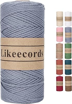 Likecords Crochet wire 100 % cotton for bags, 2 mm x 160 m, macramé cord, thick thread for handbag, handbag, blankets, craft projects (gray).. DIAYTAR NIGERIA: Where value shopping meets reliable 5-8 day delivery across the nation.