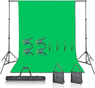 Emart green background with support, 7 x 9 feet, background canvas support for photography with green screen in muslin 100 % chromakey cotton muslin for photography, video and streaming youtube equipment.. Embrace the convenience of DIAYTAR NIGERIA with thousands of products at your fingertips, delivered nationwide.
