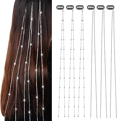 Hoyuac 6 Pieces Hair jewelry Long rhinestones Hair Channels With Silver Tiers Hair Accessories Women Girls (2 models).. Experience the convenience of online shopping with DIAYTAR NIGERIA's reliable 5-8 day delivery service.