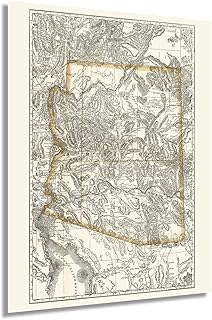 Historyx ancient card poster of Arizona 1876 - 18 x 24 inches old Arizona card - Printing of ancient Arizona card - Indexed card in the history of Arizona.. Discover the convenience of DIAYTAR NIGERIA's vast e-commerce platform with delivery in just 5-8 days.