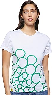 Women's t -shirt made from recycled plastic bottles from the 2020 Dubai Expo with quarter - green logo.. DIAYTAR NIGERIA combines affordability with convenience, delivering your purchases within 5-8 days.