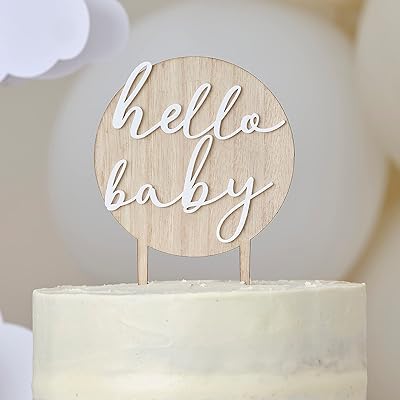 Wooden cake decoration and halo acrylic ginger ray for baby shower, brown and cream.. Join thousands of satisfied shoppers on DIAYTAR Nigeria.