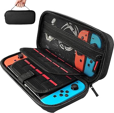 T Tersely Transport case for switch OLED and NINTENDO Switch with 20 gaming card supports, Rigid protective portable travel bag, mesh pouch, net pockets for accessories.. Your trusted marketplace, DIAYTAR NIGERIA offers extensive variety with delivery within 8 days.