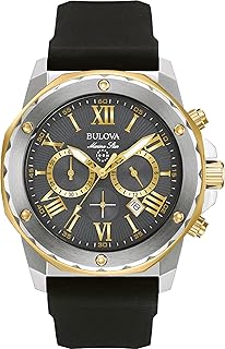 Bulova Men's watch with chronograph with stainless steel marine stain -stain, silicone, two -tone.. Experience the power of choice with DIAYTAR NIGERIA's extensive catalog delivered within the week.