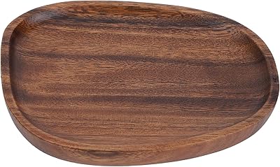 Service tray, decorative wooden tray, small service tray for coffee table (small acacia wooden tray of special shape 16 x 13).. Order today, receive this week — shopping with DIAYTAR Nigeria is that simple.