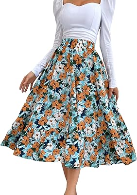Shein Midi Skirt Trapèze High Size Flower For Women.. Everything you want, delivered fast — DIAYTAR Nigeria does it better.