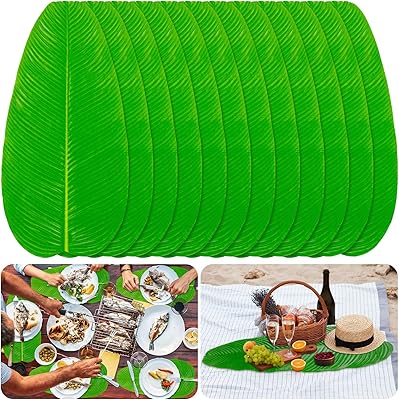 12 Pieces Large Artificial Banana Leaves False Tropical Leaves Hawaiian Party Theme Beach Jungle Wedding Decorations at home Kitchen Table Decoration Accessories.. Experience retail therapy without the financial stress at DIAYTAR NIGERIA's affordable e-commerce platform.