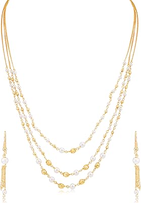 Set of necklaces of jewelry in Plated Plated Gold Plated Classic and Modern SUKHI for women, suitable for a wedding, N71876GLDPV092017.. DIAYTAR NIGERIA makes quality accessible with our affordable prices and dependable delivery service.